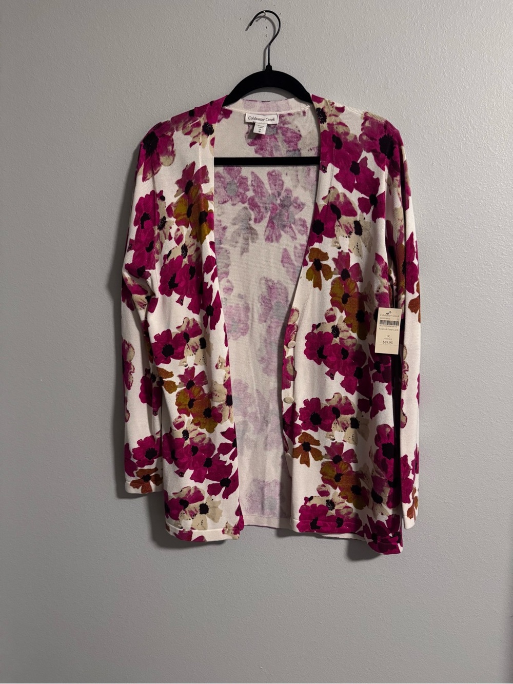 Cold Water Creek Floral Cardigan NWT 1x Plus
